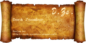 Denk Zsombor névjegykártya